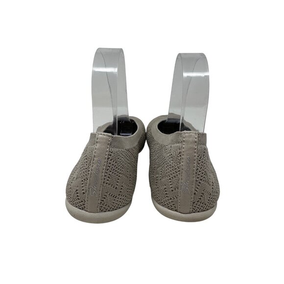 Skechers Cleo Sport Womens Knit Ballet Flats - Taupe Gray Slip-On Shoes Size 7 - Picture 3 of 12